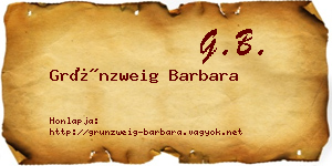 Grünzweig Barbara névjegykártya